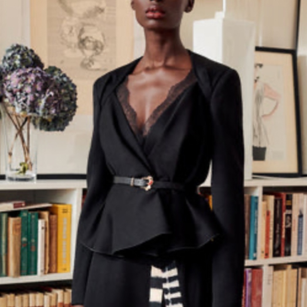 Alexandre Blanc Black Crepe jacket Sz: M FR38